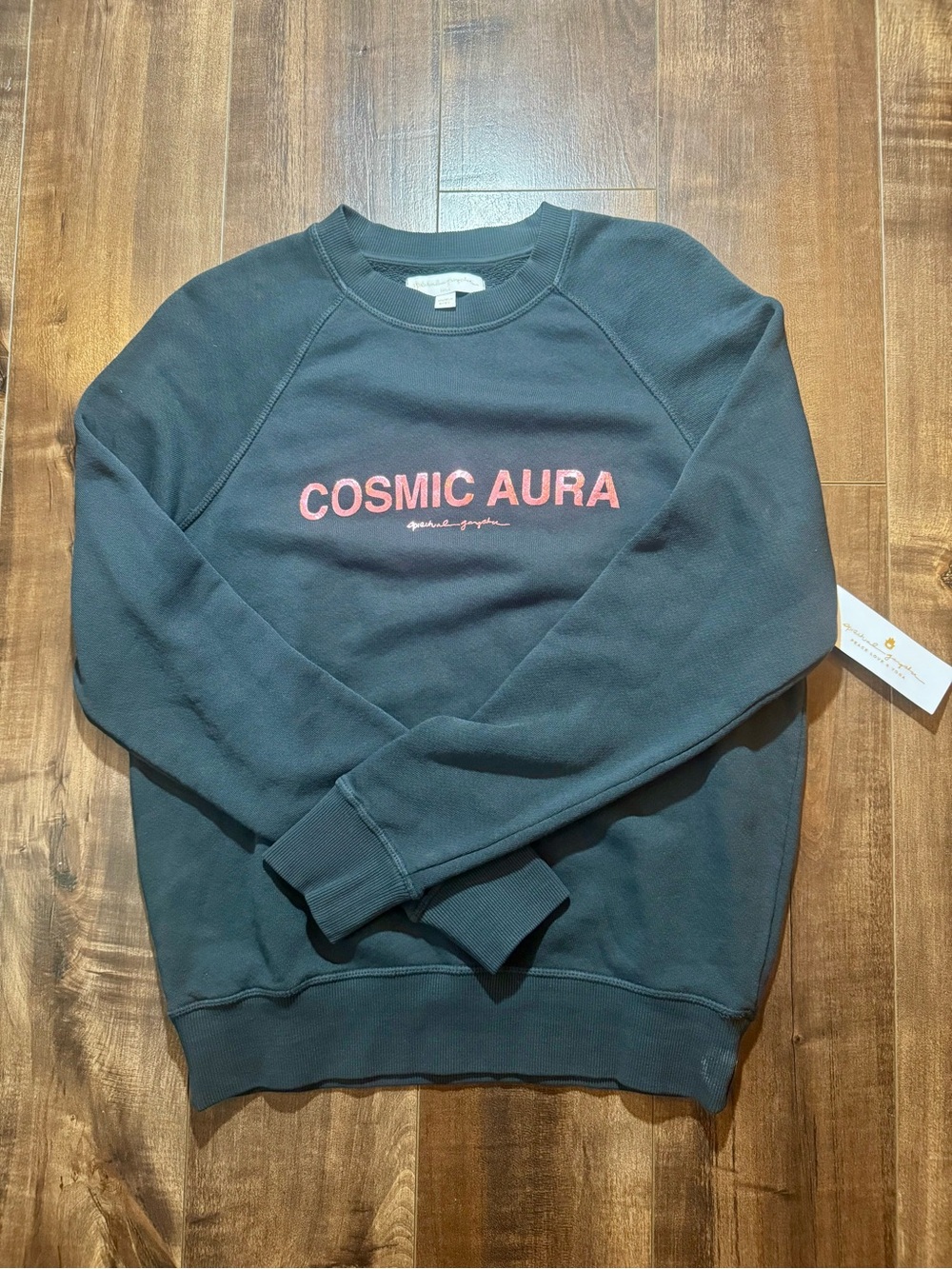 Spiritual Gangster Cosmic Aura Crew Sweatshirt - Black with Pink Logo